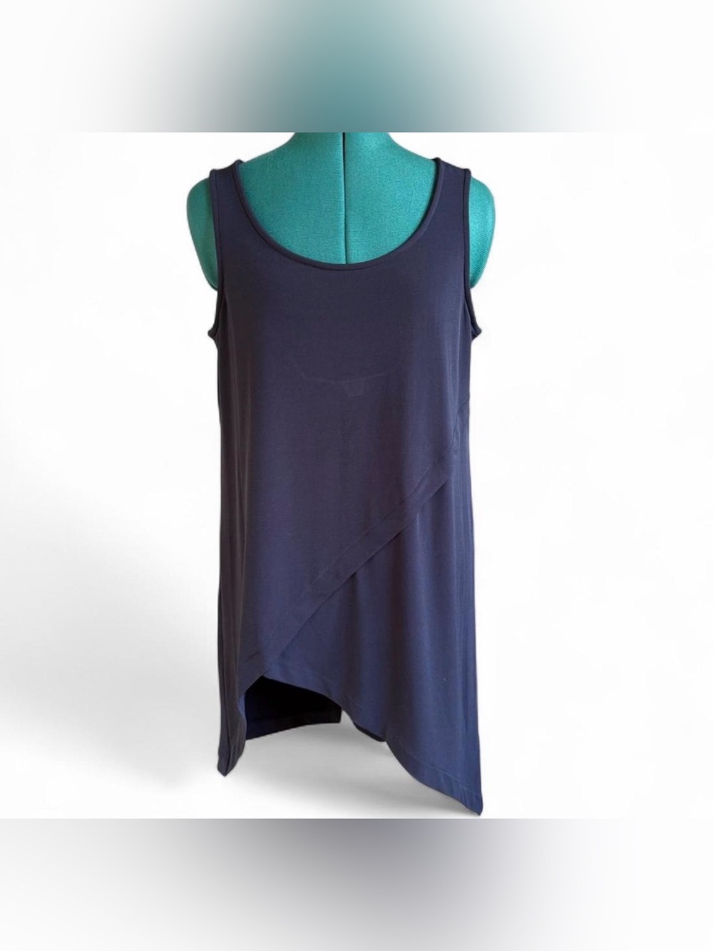 Alfani Navy Sleeveless Asymmetrical Layered Tank Top